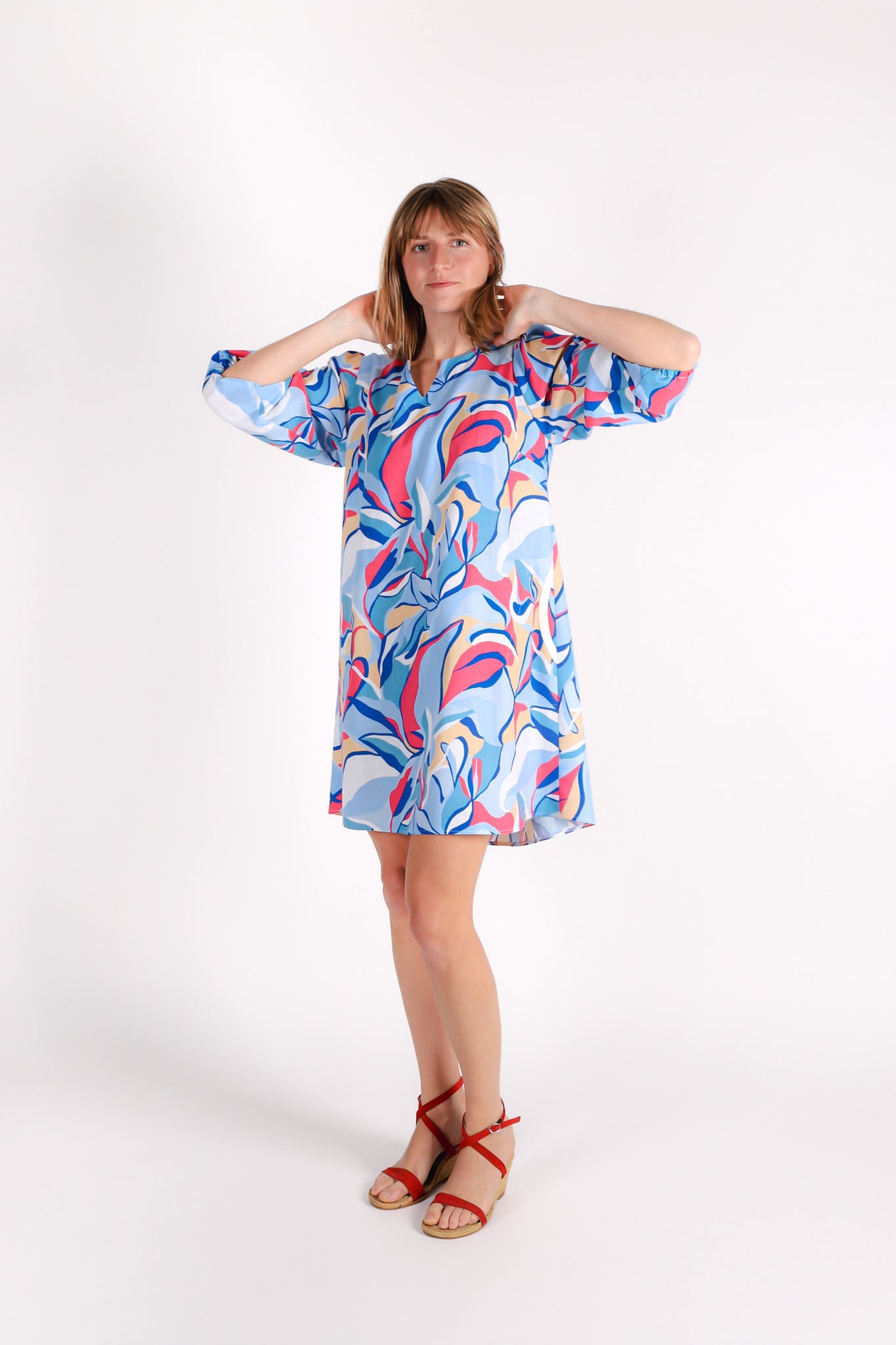 Happiness Dress | Blue Abstract