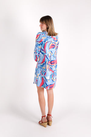 Happiness Dress | Blue Abstract